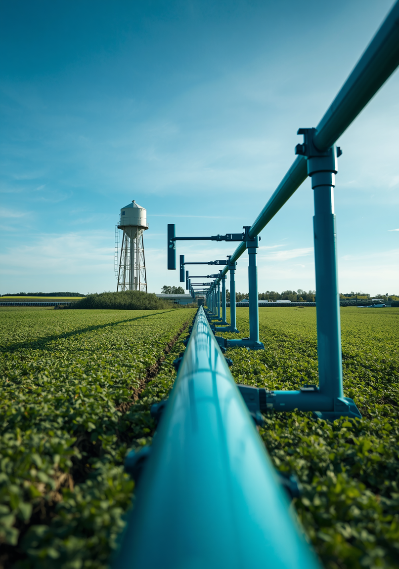 Integrated water distribution infrastructure on agricultural land